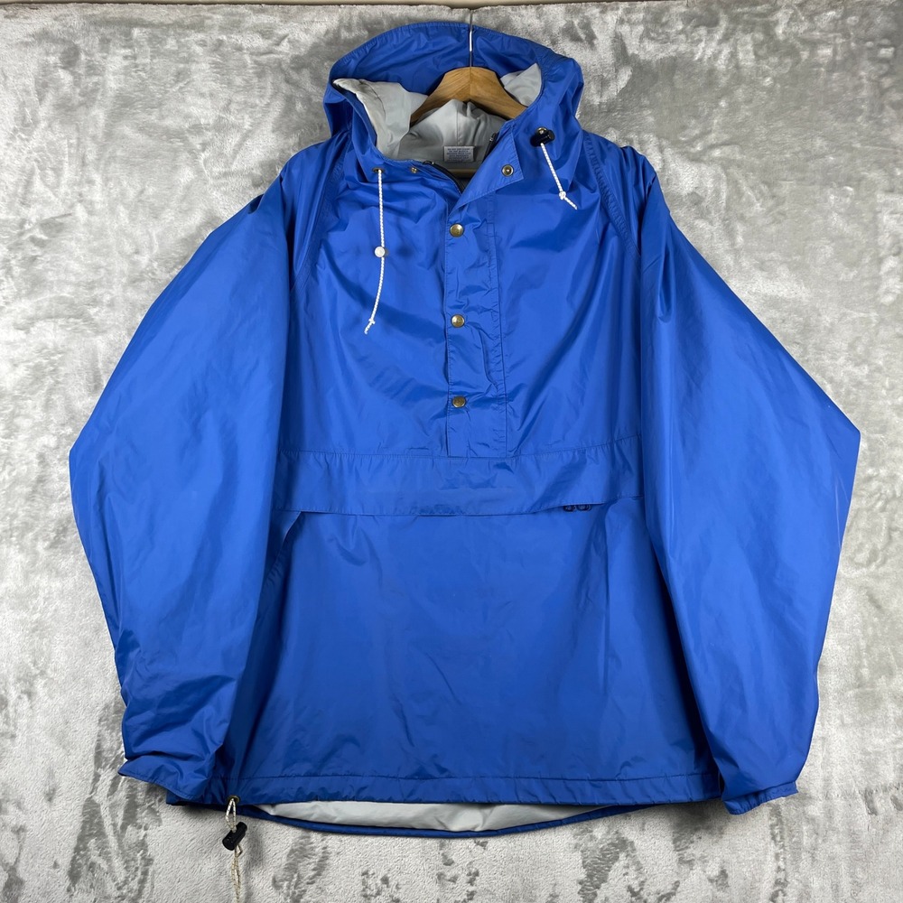 Vintage REI Anorak Jacket Mens XL Blue Gore-Tex Pullover Hooded Rain Coat USA